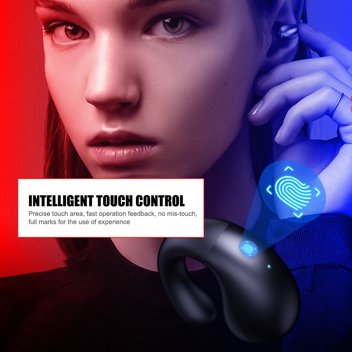 2023! Bluetooth v5.3 Wireless Earbuds Ear Clip Headphones Sport Open-Ear Headset