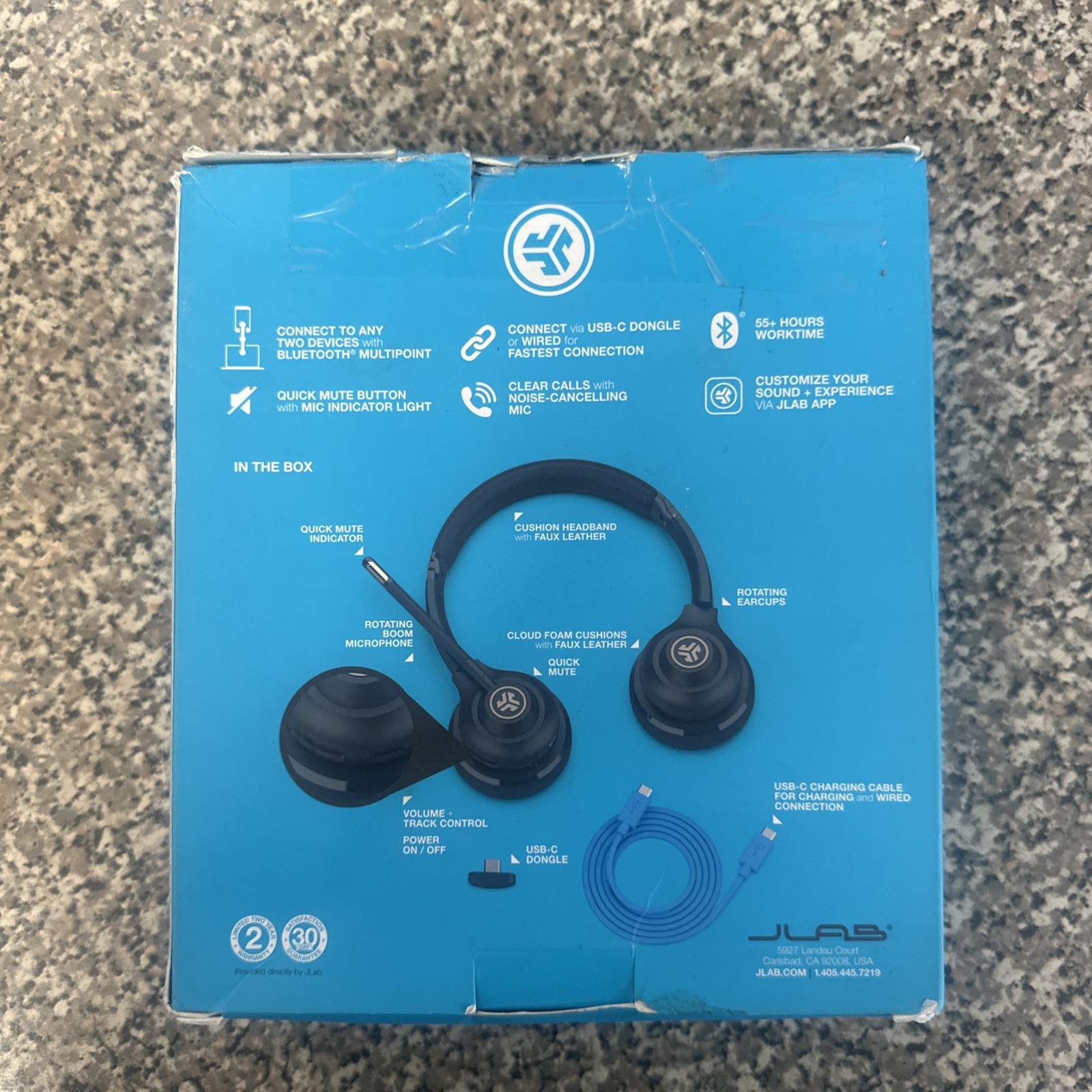 JLab Go Work 2ND GEN Wireless On-Ear Headphones BLUETOOTH 55+ Hours worktime NEW
