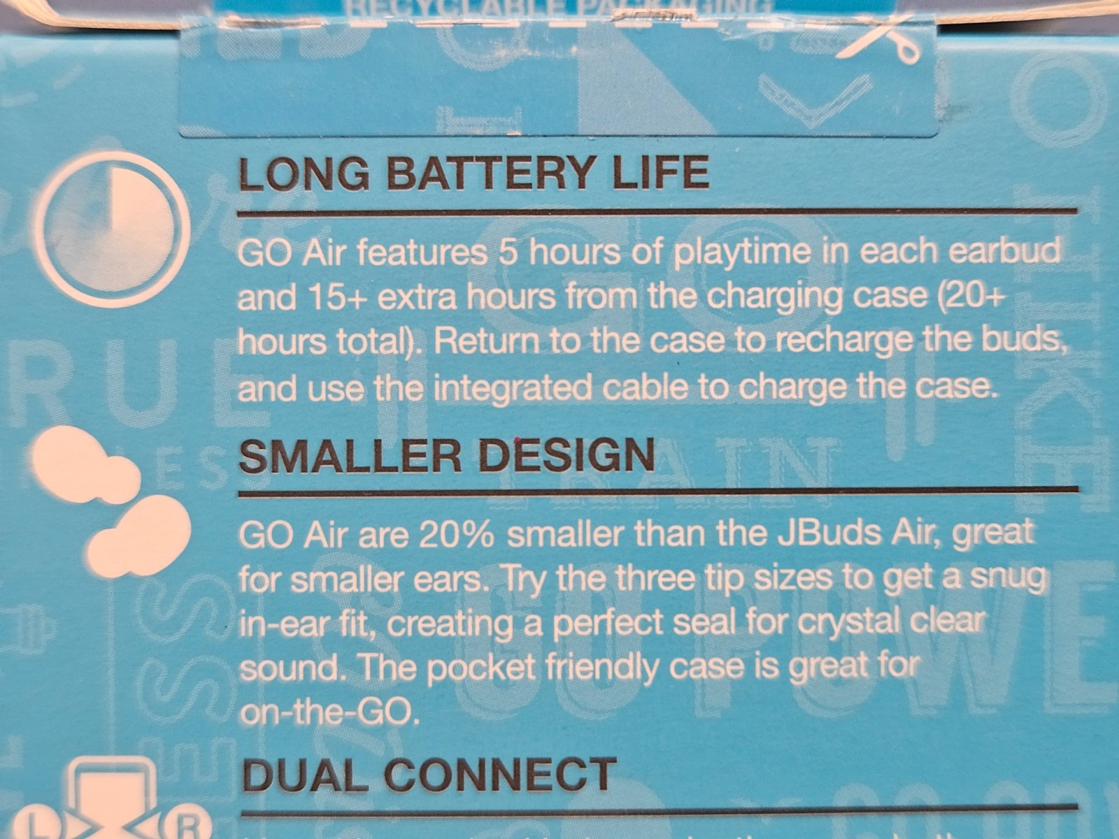 JLAB GoAir True Wireless Earbuds Small Fit Dual Connect Long Life – New & Sealed
