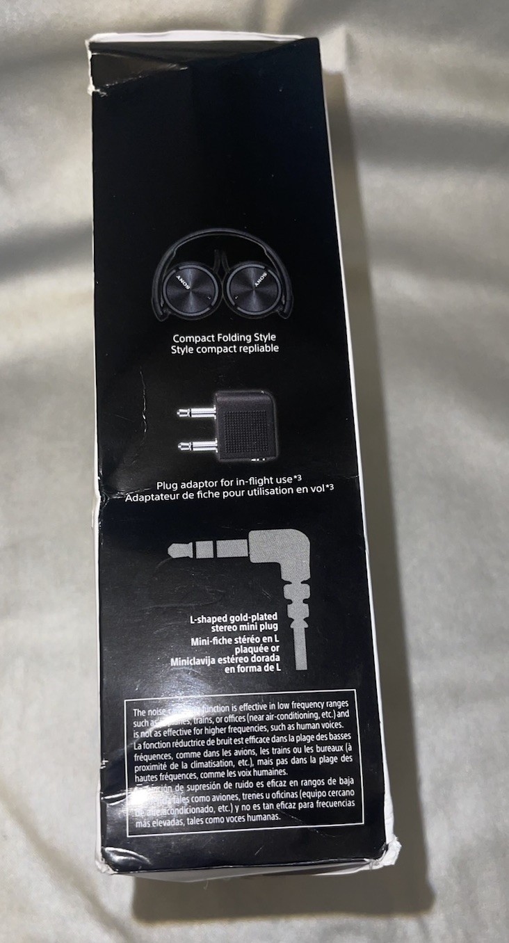Sony MDRZX110NC On-Ear Wired Headphones Noise Canceling 3.5mm Stereo Jack Black