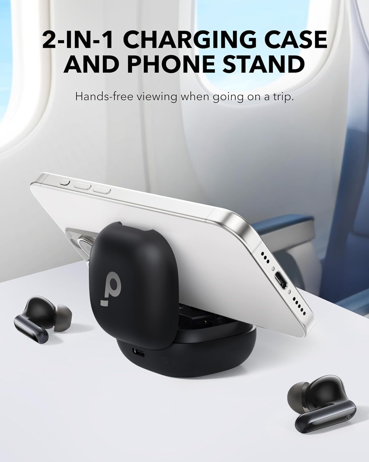 Soundcore P40i Wireless Earbuds Noise Cancelling 2-in-1 Phone Stand Case|Refurb