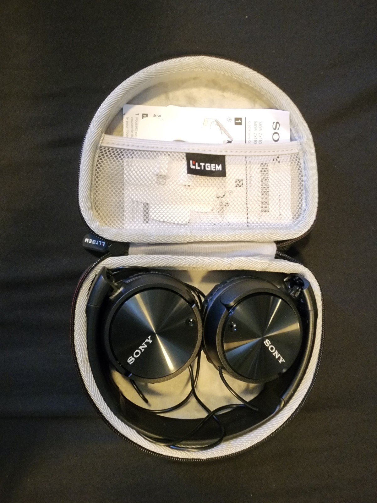 Sony MDR-ZX310AP Wired On-Ear Headphones Blue/Black 3.5mm Mic + Case Iphone