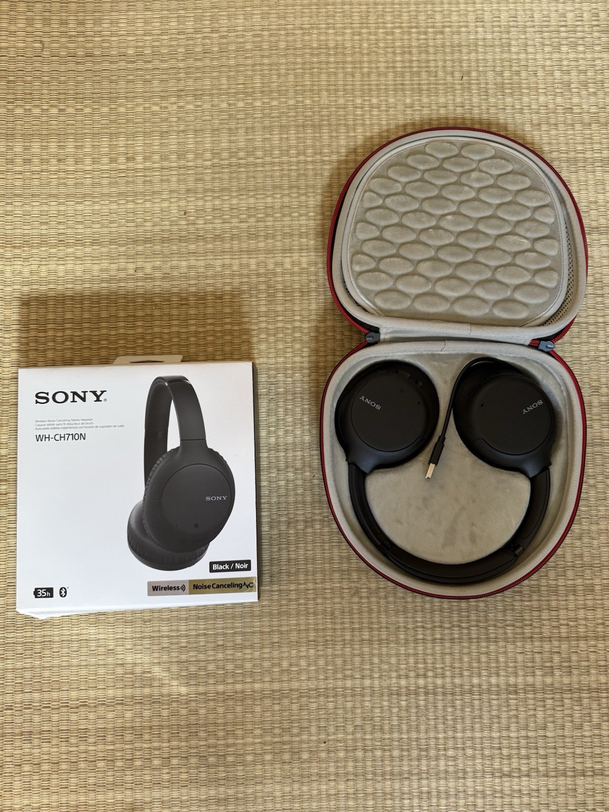 Sony WH-CH700N Wireless Over-Ear Headphones – Black + Carrying Case – Mint Cond.