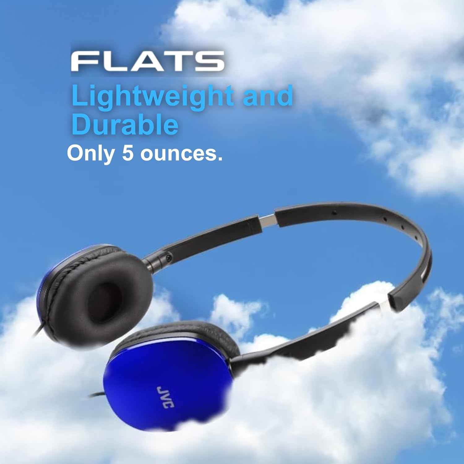 Flats On-Ear Wired Headphones – Flat Foldable Design – 30Mm Driver for Powerful