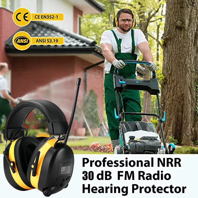 Digital Bluetooth FM Radio Headphones Ear Protection Safety Ear Muffs Electronic
