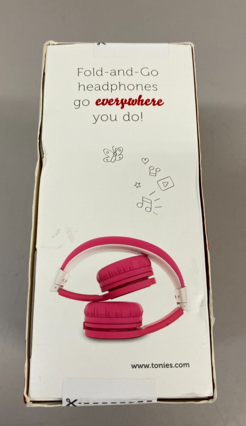 Tonies Kids Safe Foldable Headphones On-Ear Audio 85dB Wired 3.5mm – Pink