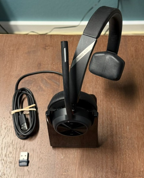 Poly Voyager 4310 UC Wireless Single-Ear Headset with Charging Stand, Black