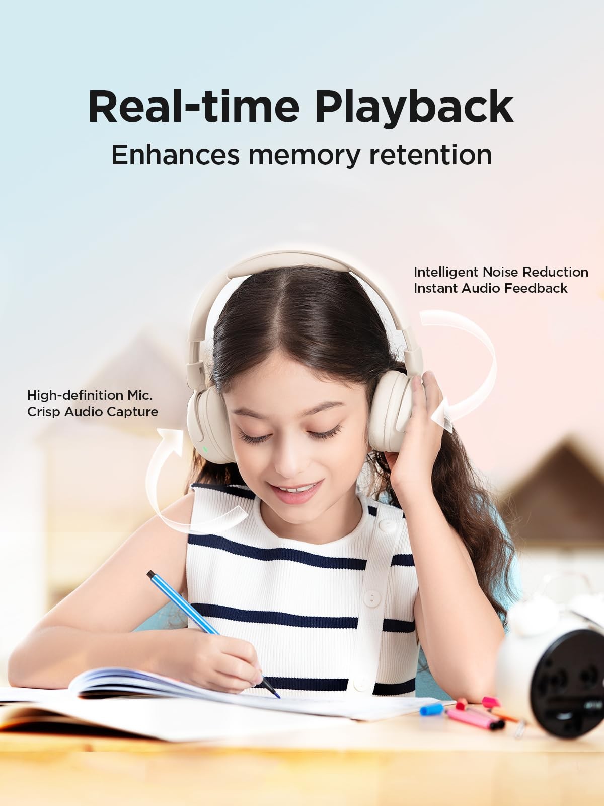 1MORE HQ20 Kids Headphones, Noise Cancelling Headphones for Kids, Smart Heari…