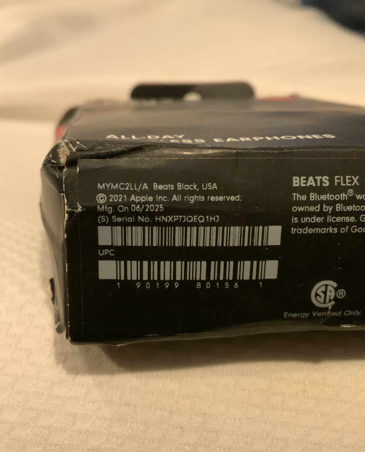 Beats Flex All Day Wireless Earphones, Part# MYMC2LL/A, Black