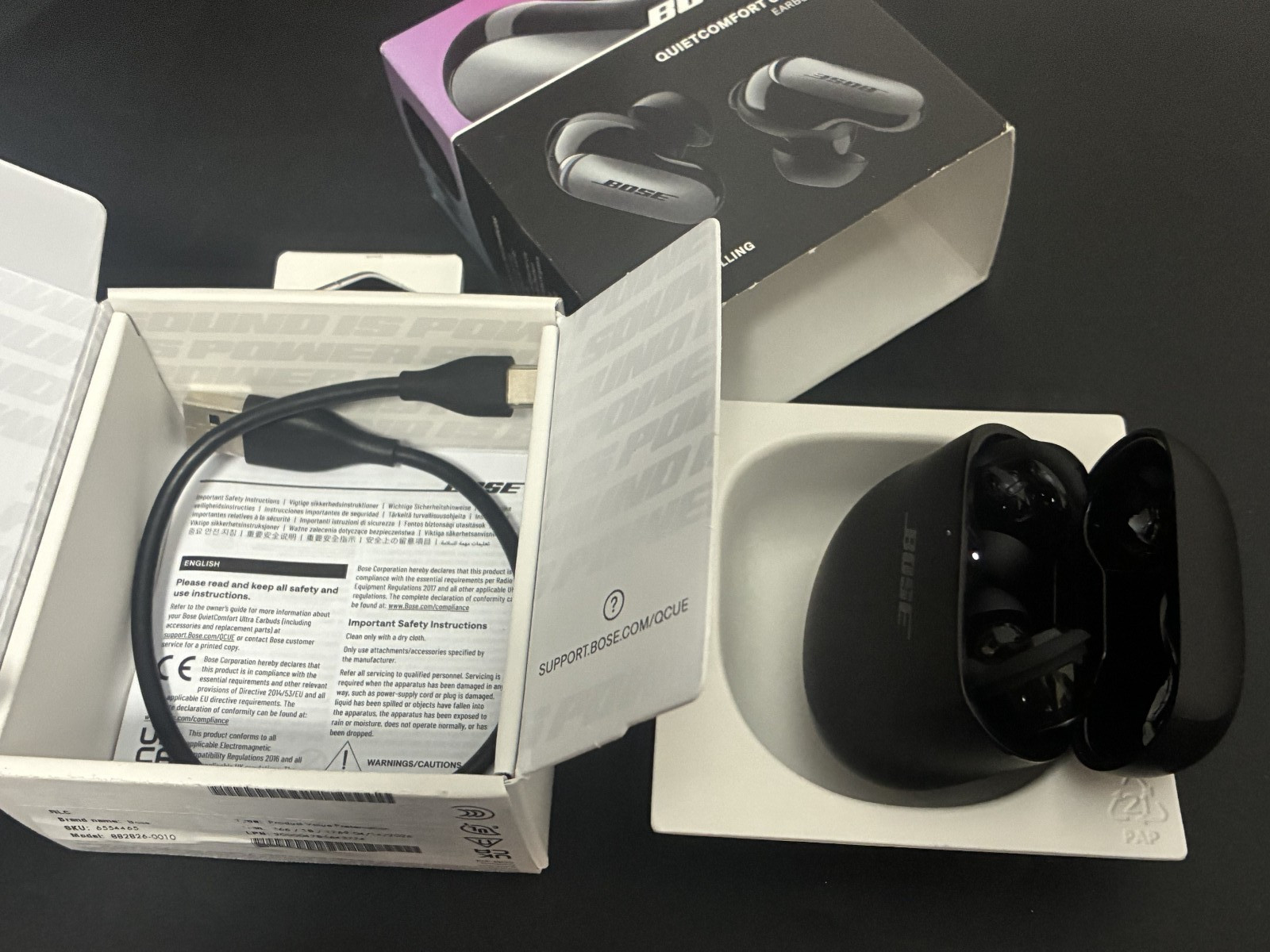 Bose QuietComfort Ultra Bluetooth Wireless Earbuds – Black – In Retail Box