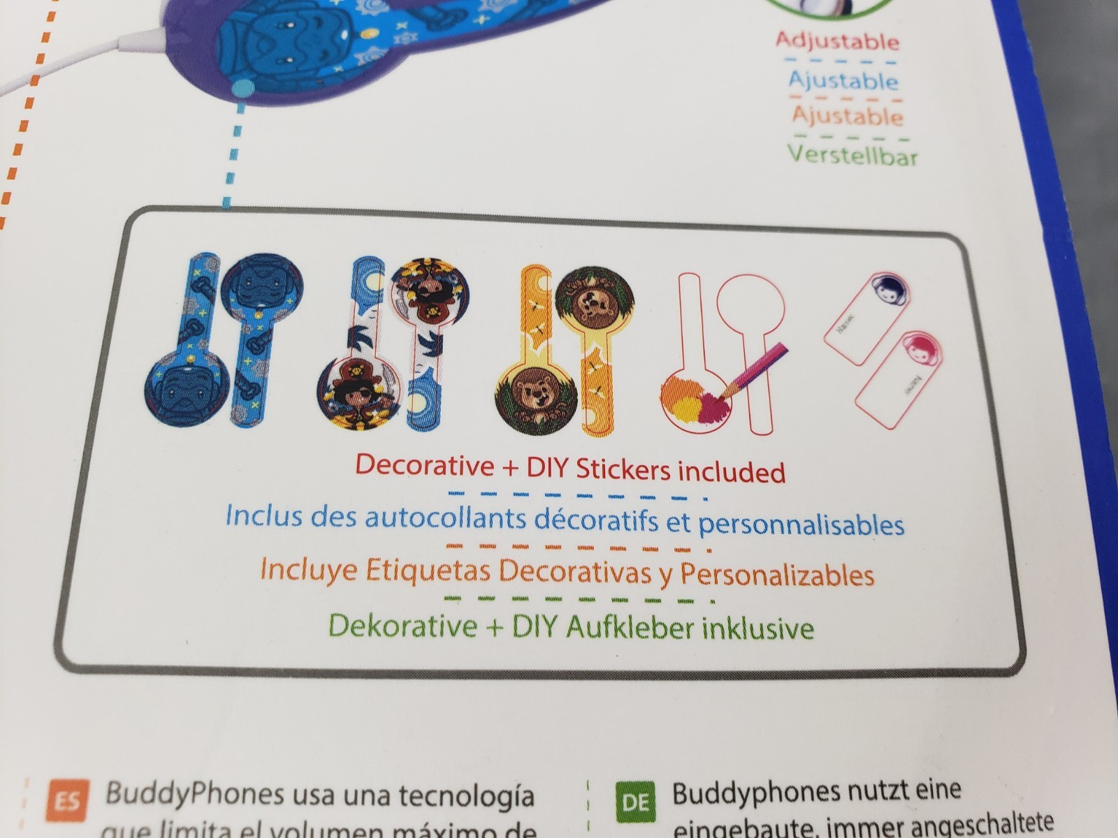 New Buddy Phones Safe Audio 85 for Kids Volume Limiting Headphones Anti Allergic