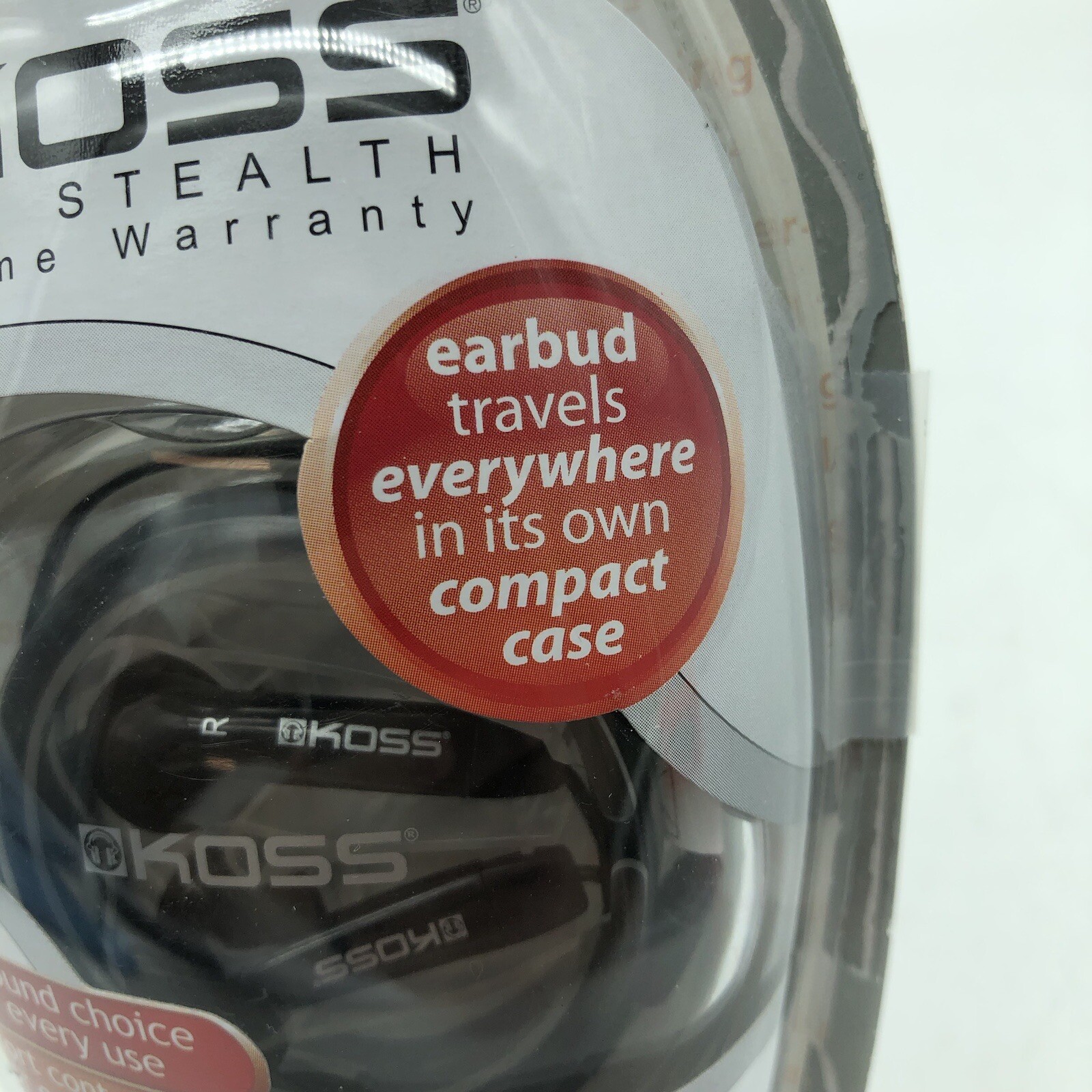 Koss Stealth Earbuds Headphones 3.5mm Travel In Ear CH-6855 Stereophones 4′ Cord