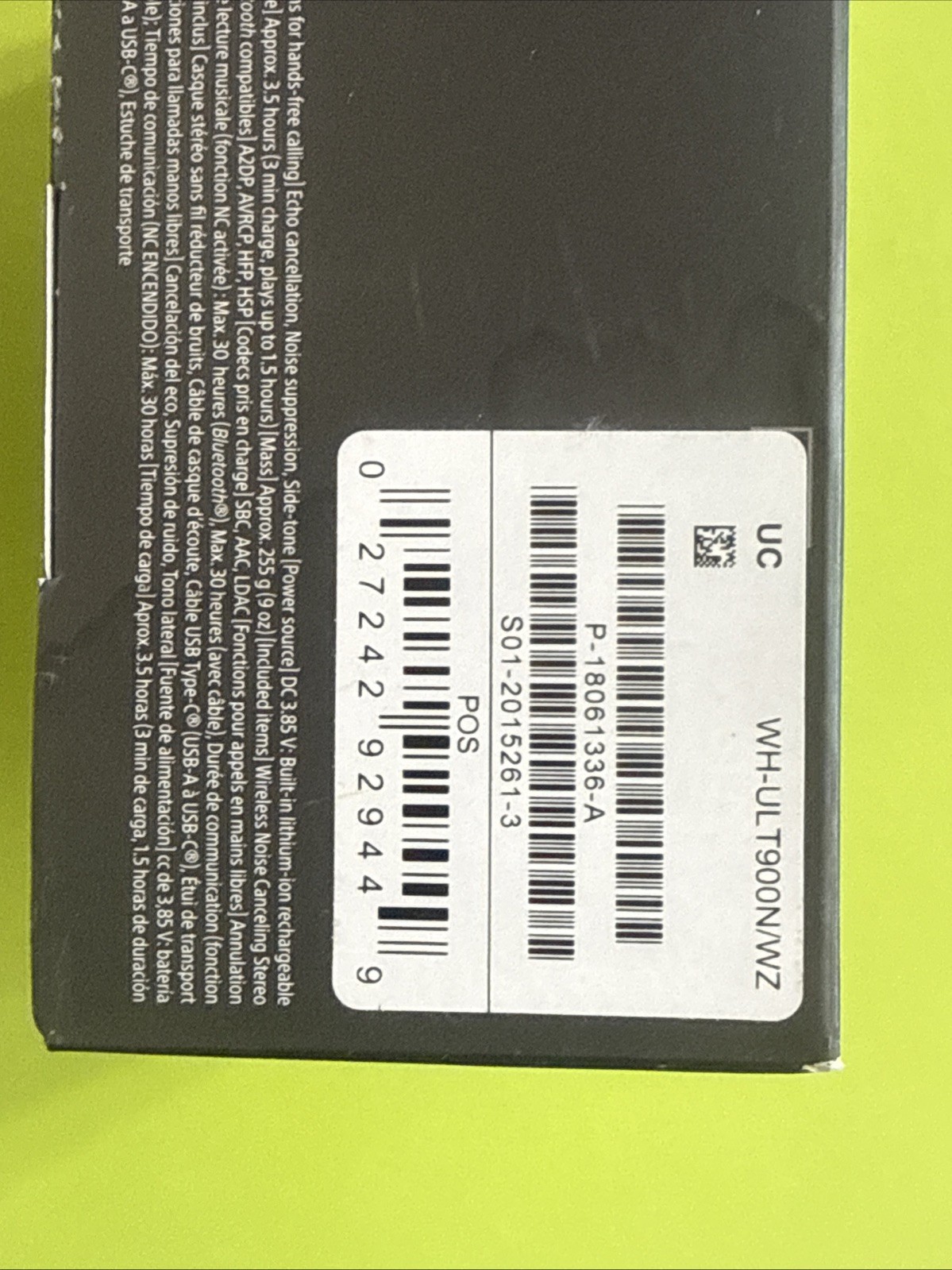 Sony ULT WEAR Wireless Noise Canceling Headphones WH-ULT900N – Black, New Sealed