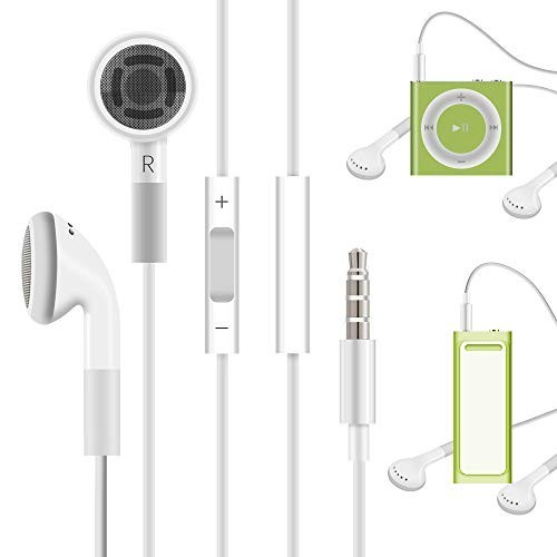 3.5mm Earbuds Headphones with Remote Control for iPod Shuffle & Touch – White