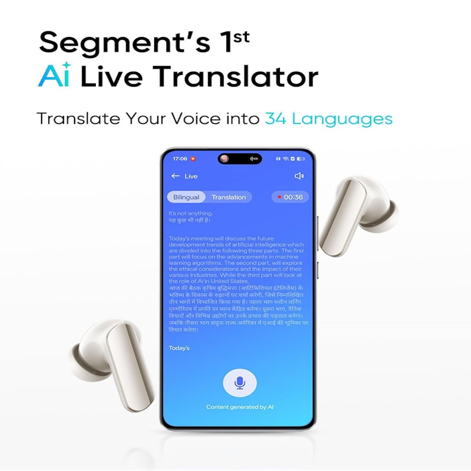 realme Buds Air 7 Pro with Ai Live Translation,11mm+6mm Dual-dac Driver Green