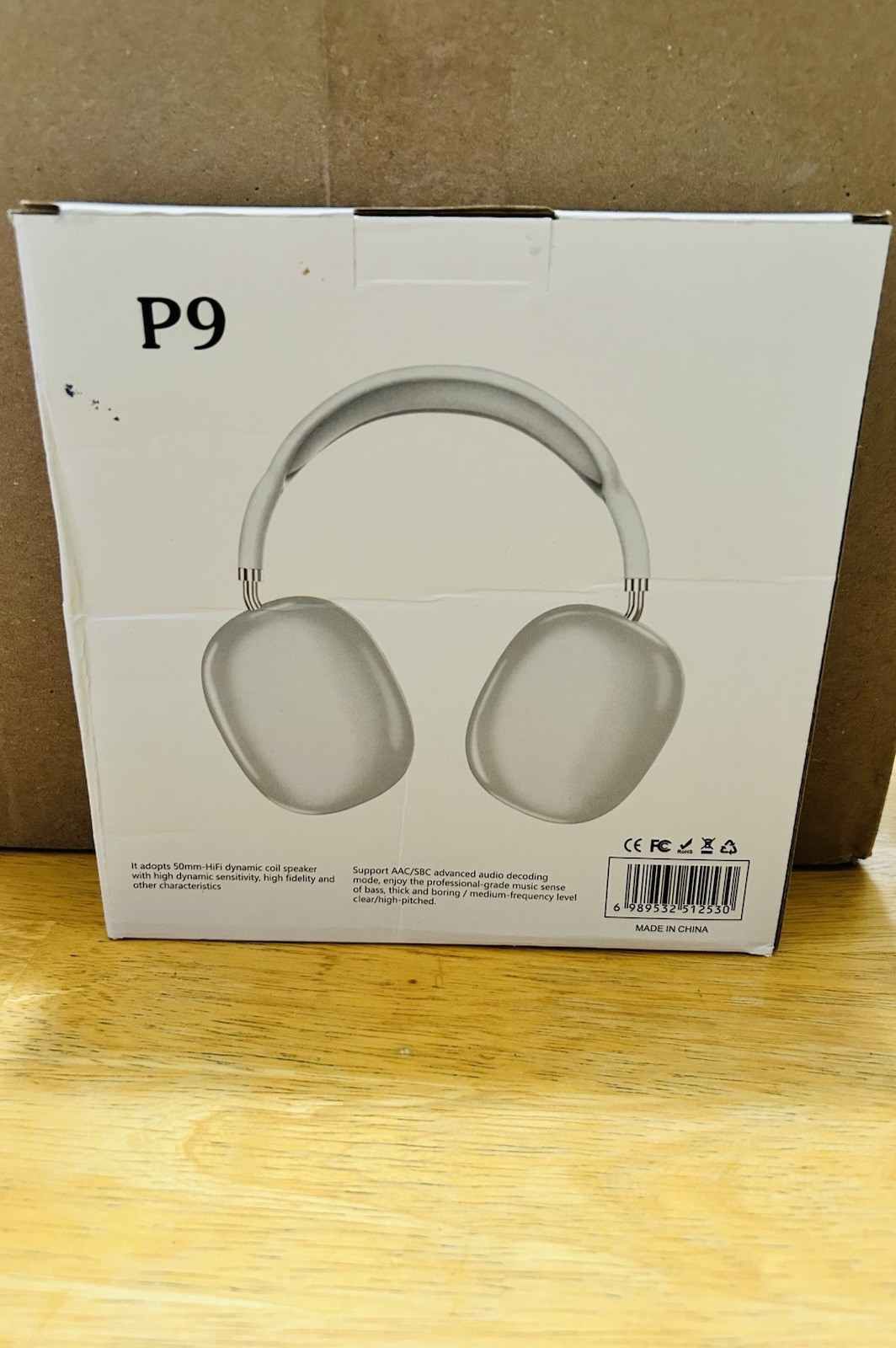 Model P9 Bluetooth Headset Headphones 50mm HiFi Dynamic Coil Speaker NEW IN BOX