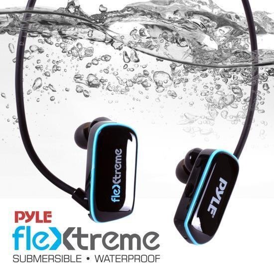 Pyle Flextreme Waterproof MP3 Player w/ Headphones, 8GB Built-in Memory PSWP14BK