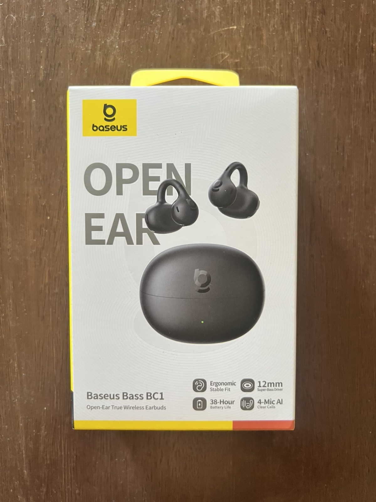 Baseus Bass BC1 Open-Ear Bluetooth Earbuds Black 12mm Driver Noise Isolation Mic
