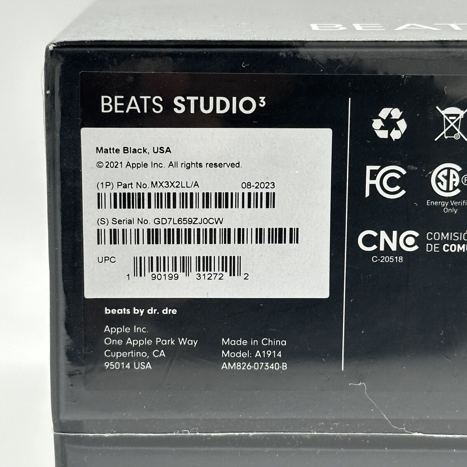 NISP Beats by Dre Studio3 Wireless Noise Cancelling Headphones Black MX3X2LL/A