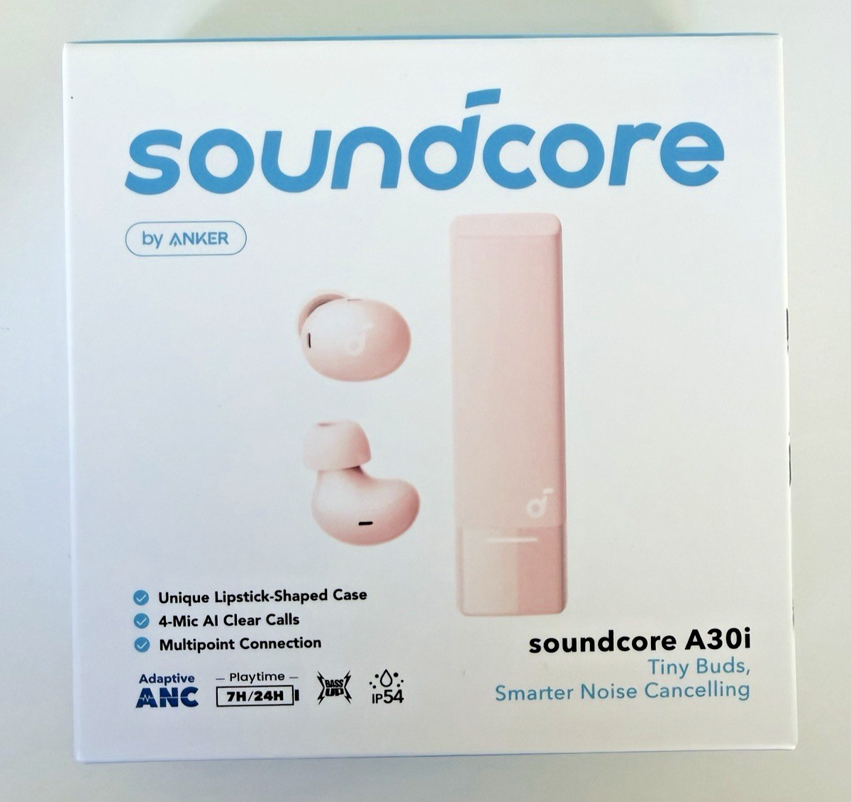 ANKER Soundcore Pink Ear Buds A30i Smart Noise Cancelling Buds Headphones