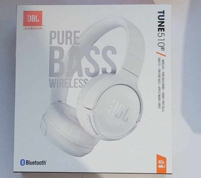 JBL Tune 510BT Bluetooth Wireless On-ear Headphones – white