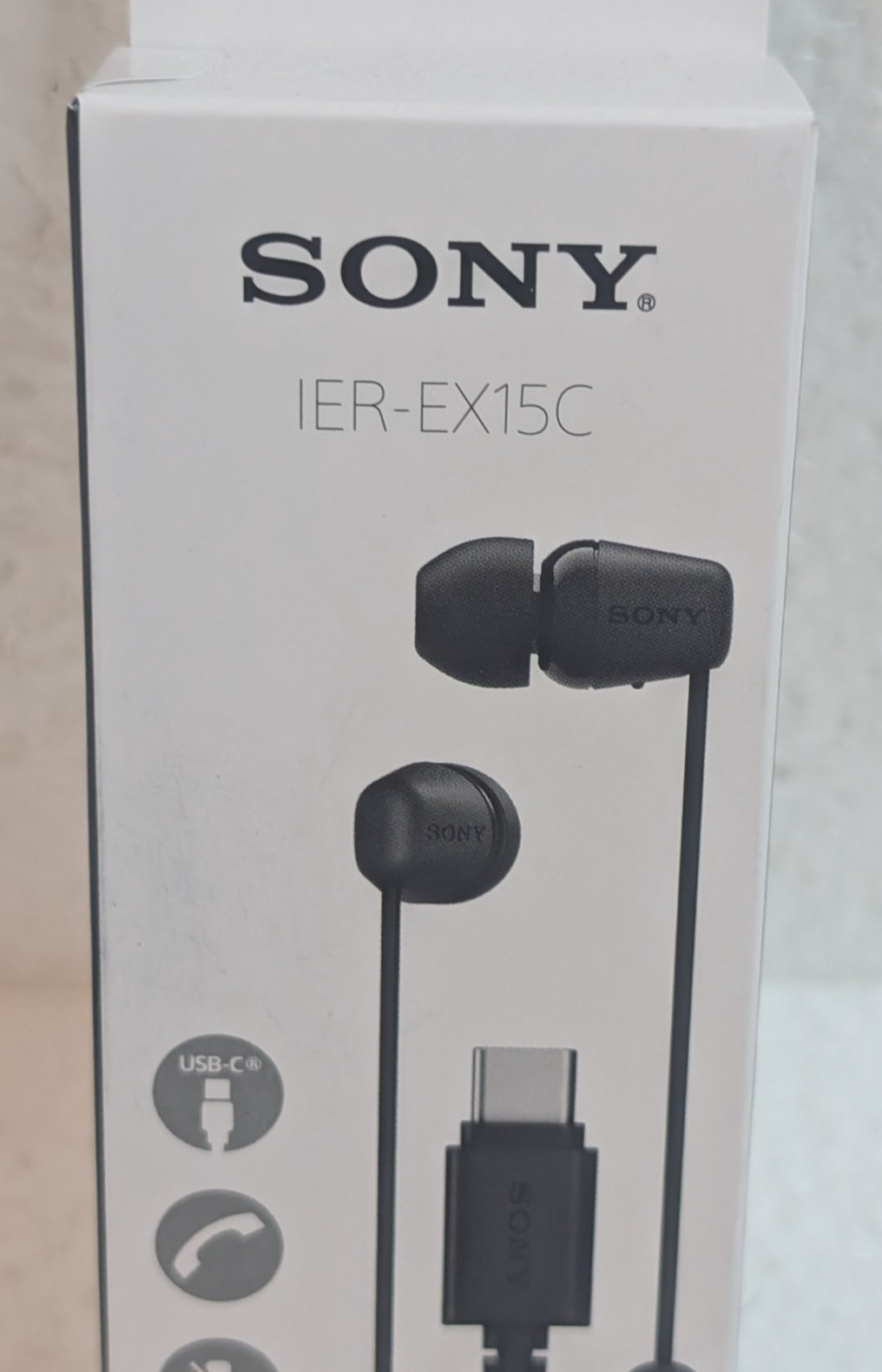 Sony IER-EX15C W Stereo Earbud Headphones Wired USB-C Black New Sealed