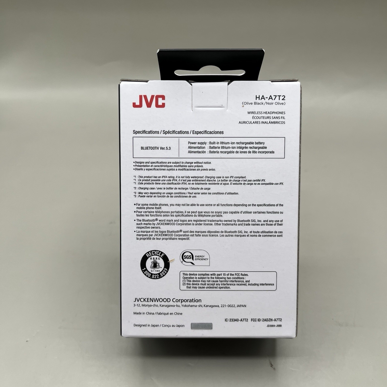 JVC Gumy True Wireless Headphones – Olive Black – Bluetooth Lithium Battery NEW