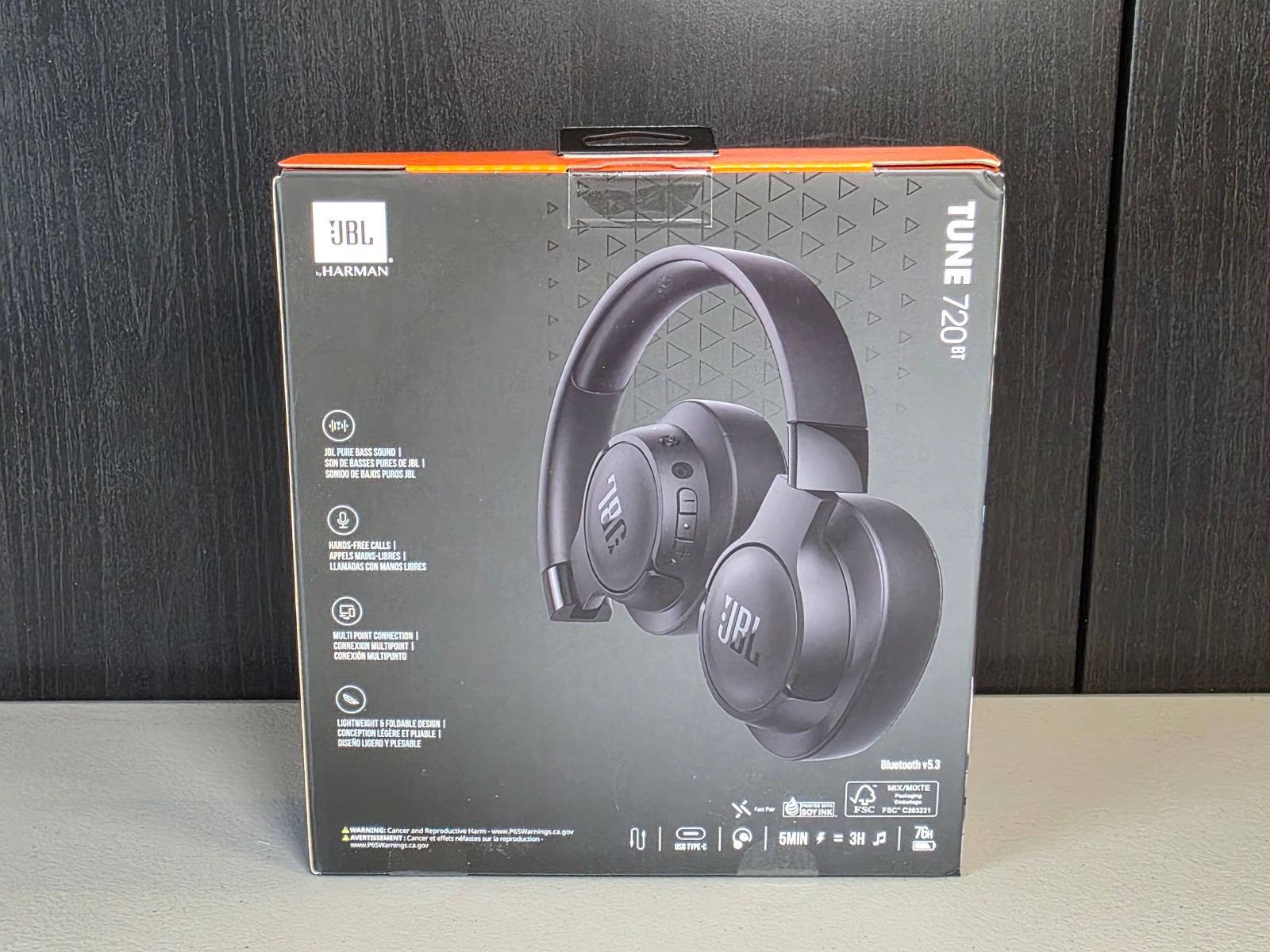 JBL Tune 720BT Wireless Bluetooth Headphones -Pure Bass Sound & Hands Free Calls