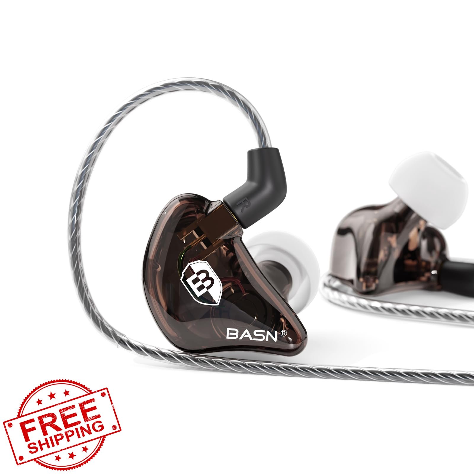 BASN Bsinger PRO In-Ear Monitors Dual Drivers MMCX Cables Brown