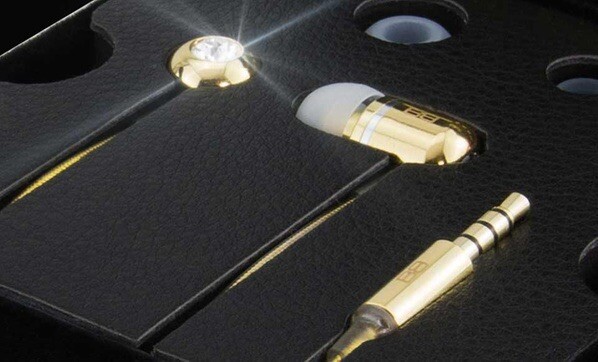 Limited edition BASSBUDS 24 Carat Gold Earphones with SWAROVSKI Crystals