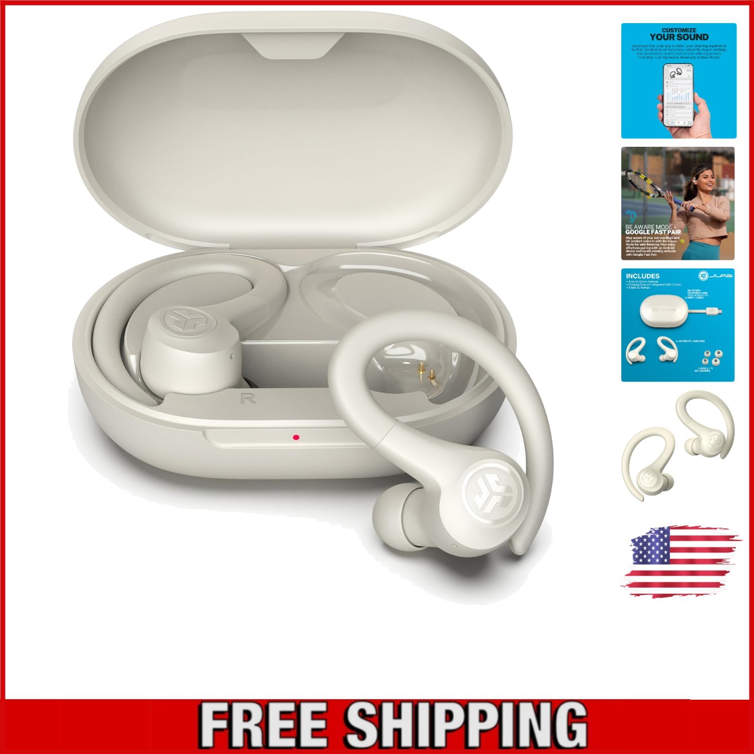 Go Sport+ Bluetooth Workout Earbuds: Bluetooth 5.0, Secure Fit & Noise Isolation
