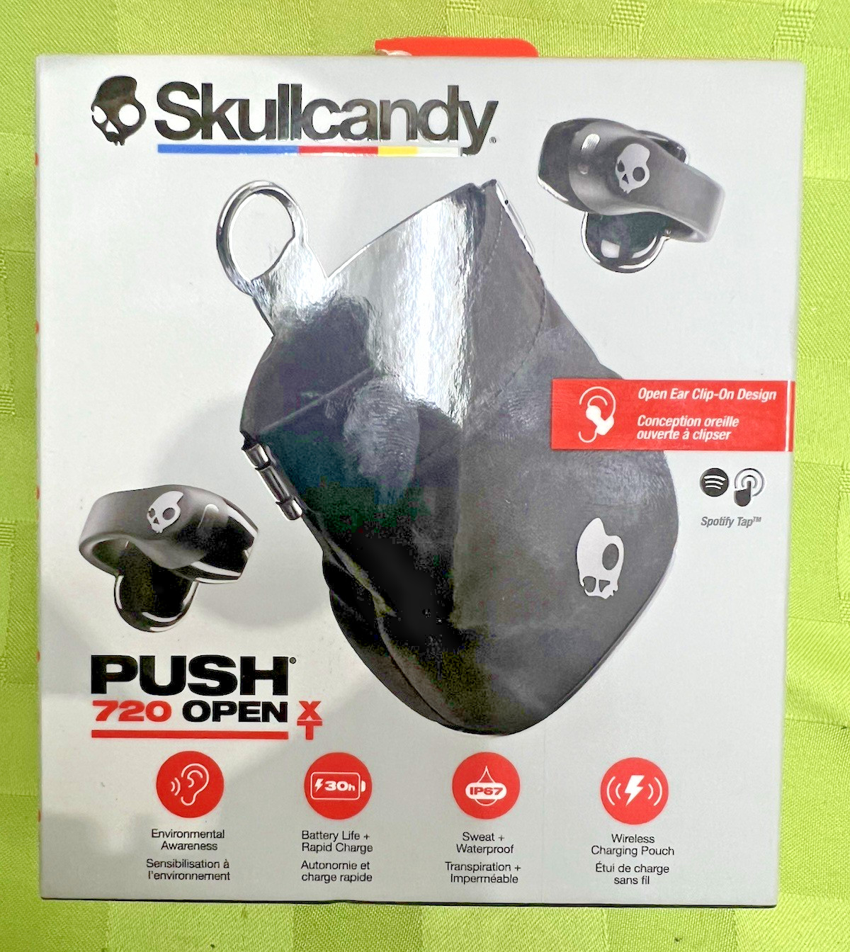 Skullcandy Push 720 Open XT Bluetooth Wireless Open-Ear Ear-Hook Earbuds Blk NEW