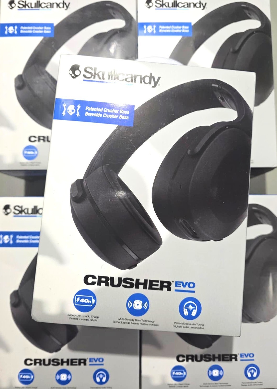 Skullcandy Crusher Evo Wireless Bluetooth Headphones Bone – Black – NEW