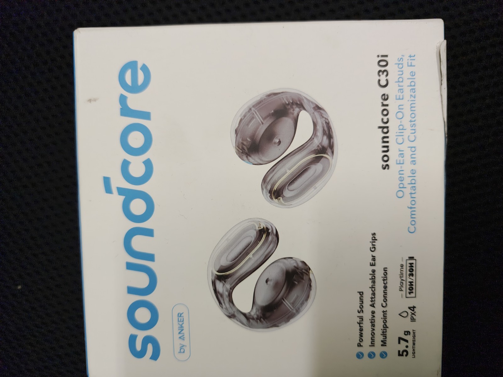 Soundcore C30i Open-Ear Earbuds Clip-On Headphones, Attachable Ear Grips