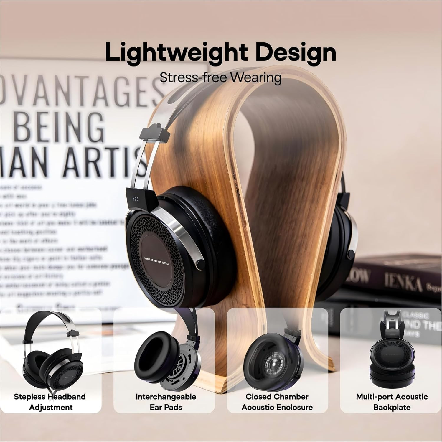 SIMGOT EP5 Over-Ear Headphones, 50Mm Ultra-Magnetic Drivers, Innovative Closed-B