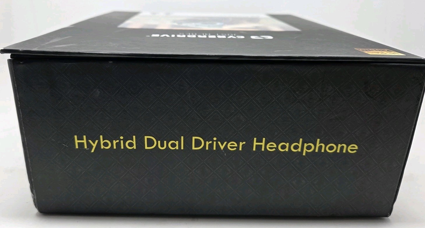 Cyberdrive Hi-Res Hybrid Dual Driver Over-Ear Headphones Blue Open Box Complete