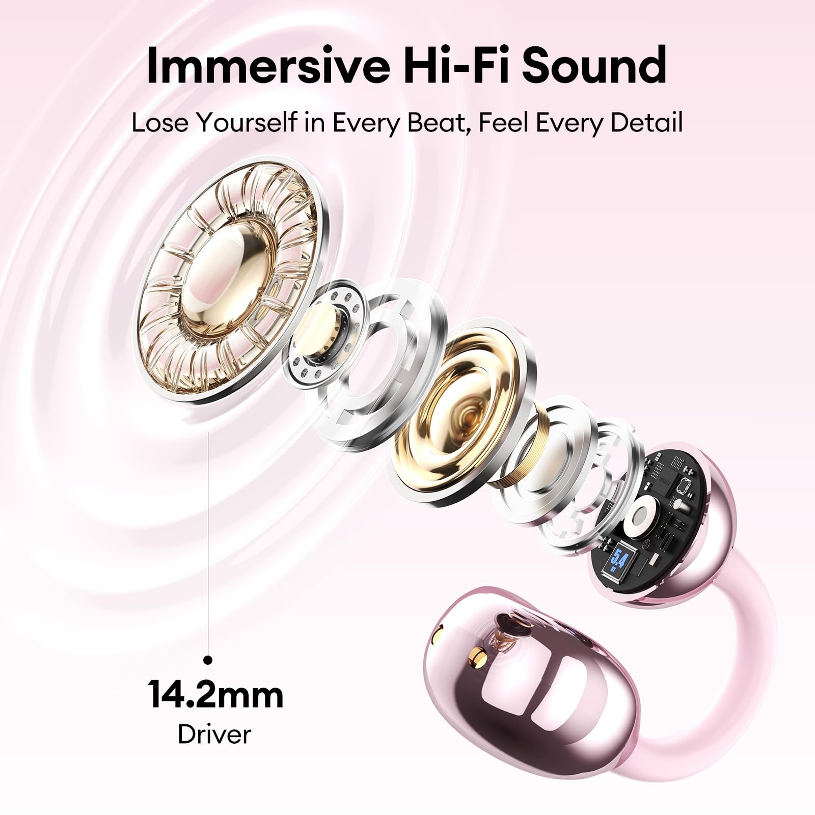 Stylish Open Ear Clip On Earbuds with Removable Butterfly Earring, Clip On He…