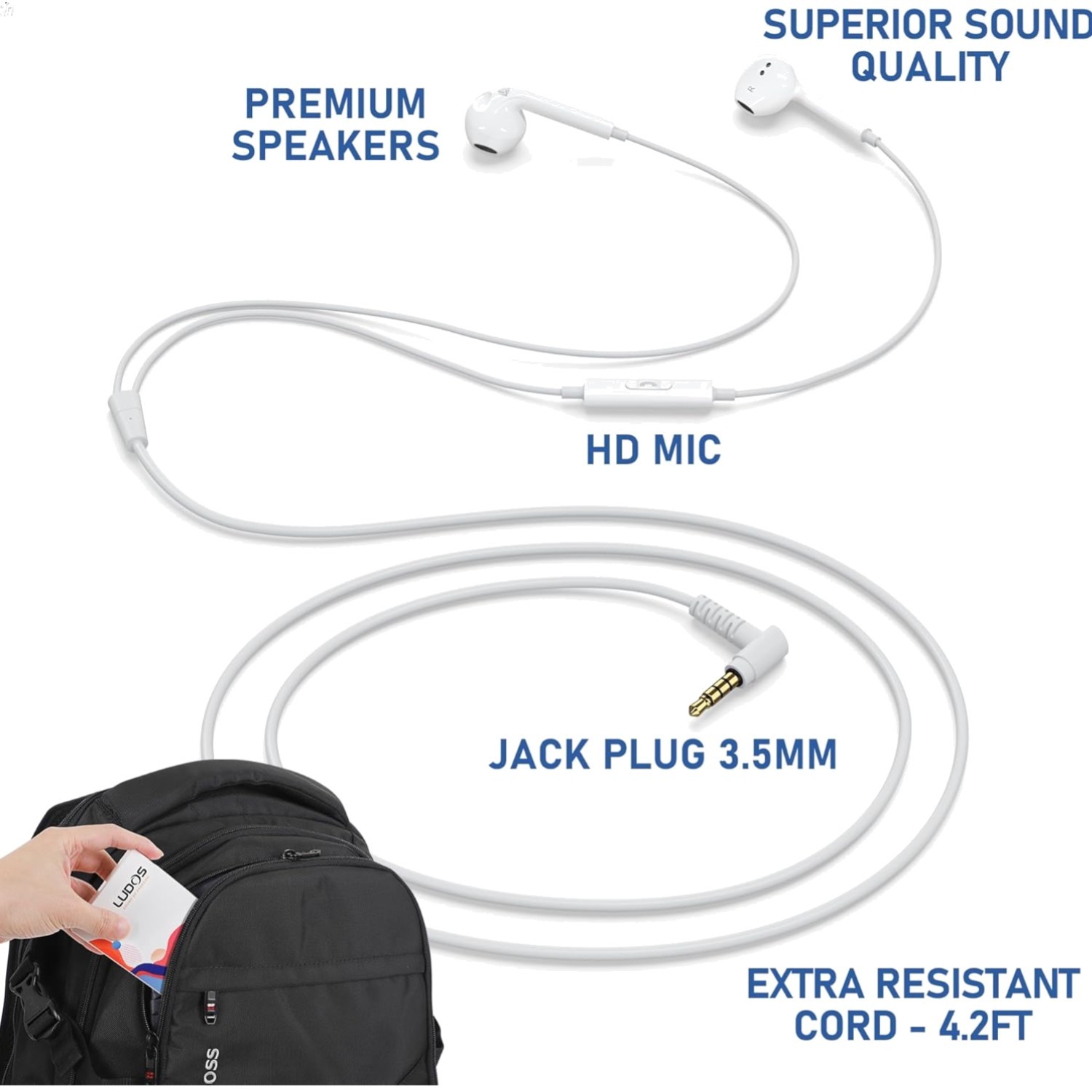 Zenith Wired Earbuds in-Ear Headphones, 5 , Earphones with Microphone, Corde…