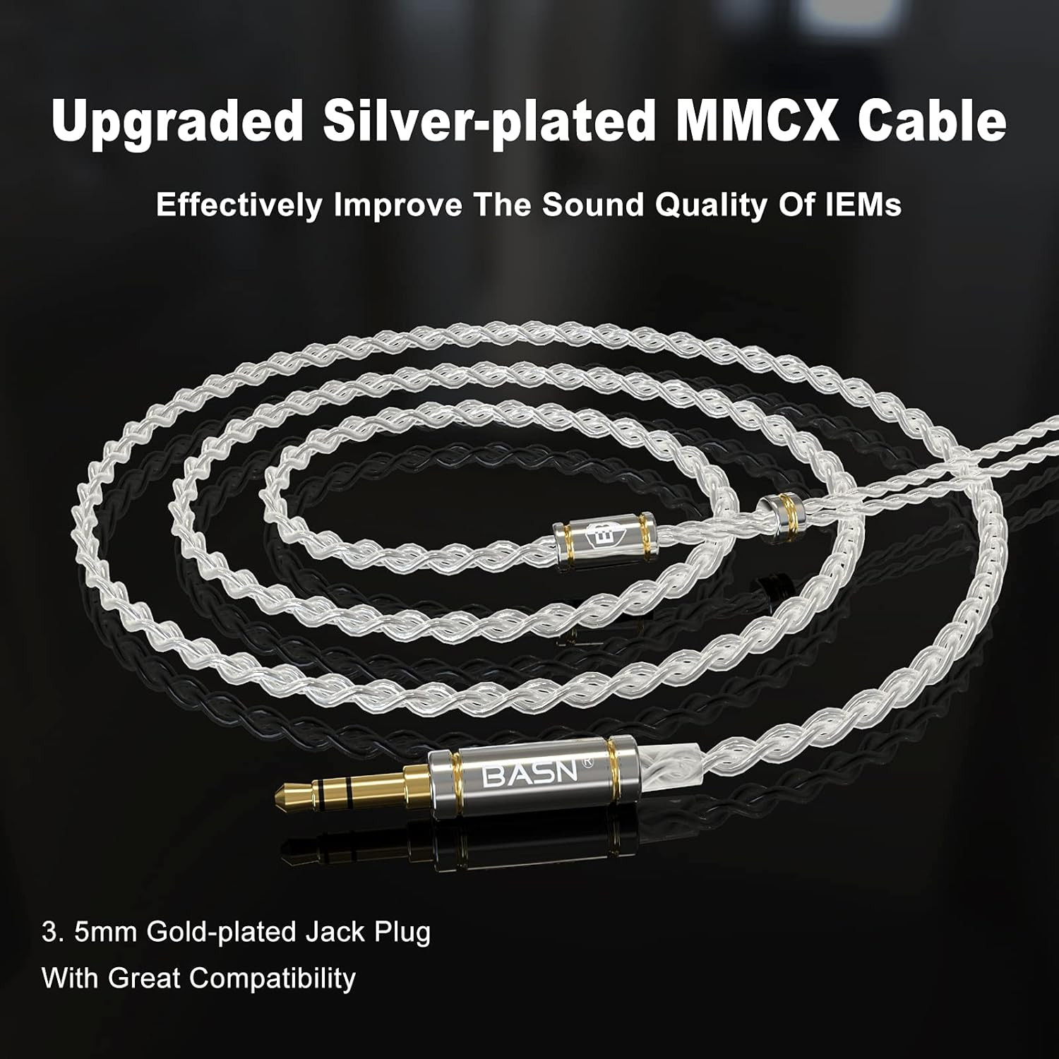 MMCX Triple Driver In-Ear Monitors with Rich Bass, Hifi Stereo IEM Earphones wit