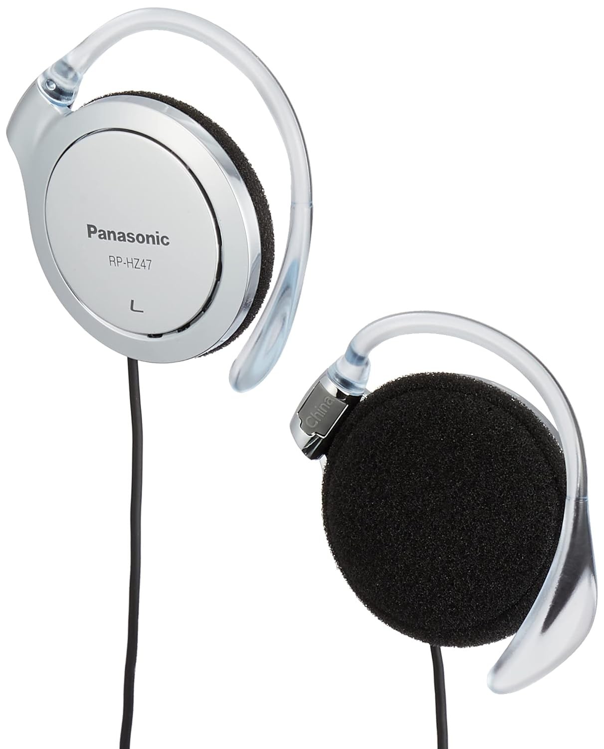 Panasonic RP-HZ47-S Clip On Headphones Behind The Neck Silver Ear Clip