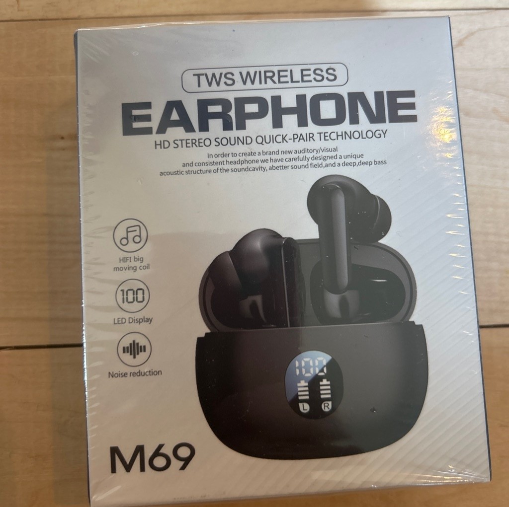 Unisex Unbranded Earbud Headphones One Size Black TWS Wireless Earphone New
