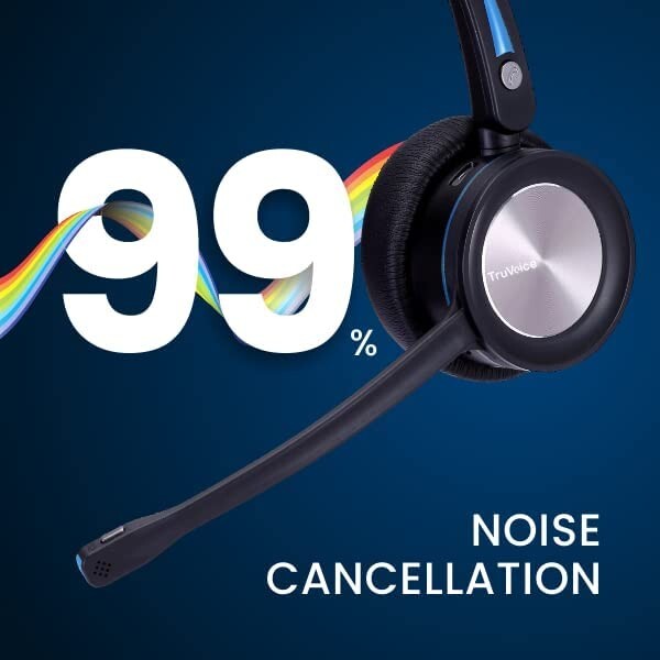 TruVoice BT60 Wireless Bluetooth Headset Multi Connect With Noise Canceling Mic