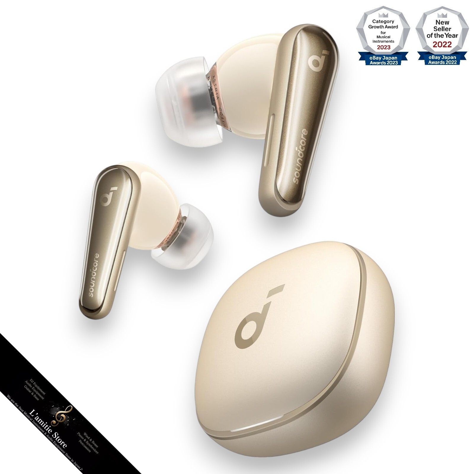 Anker Soundcore Liberty 4 Wireless Earphones Bluetooth 5.3 Champagne gold JP New