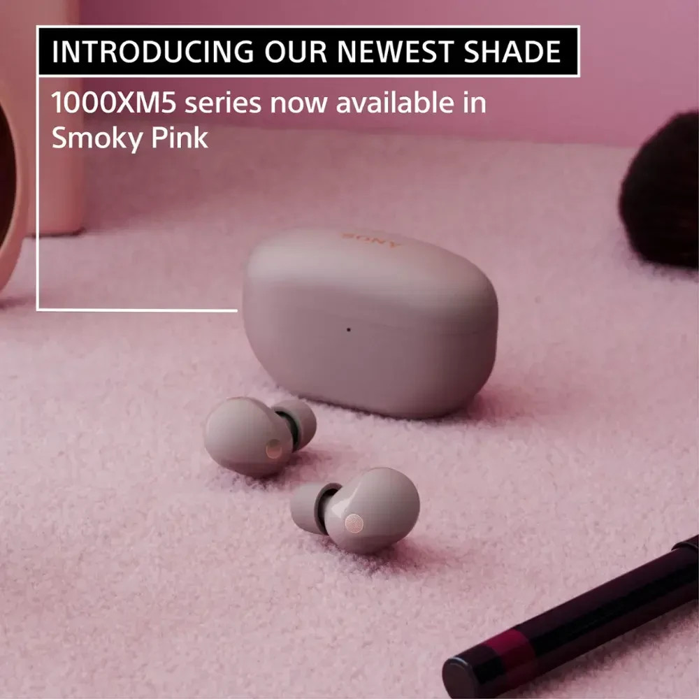 SONY WF-1000XM5/P Wireless In-Ear Headphones in Smoky Pink (buds only)