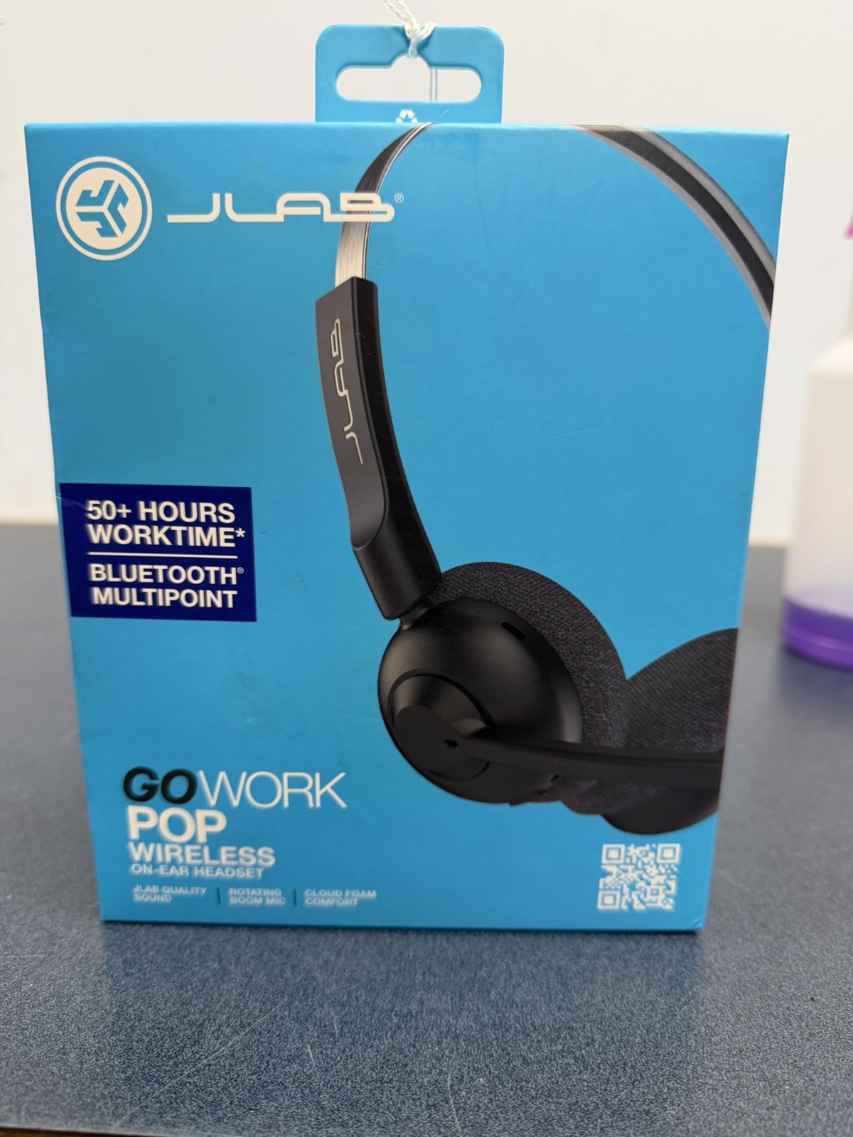 JLab Go Work Pop Wireless On-ear Headset w/Microphone Boom Bluetooth Multipoint