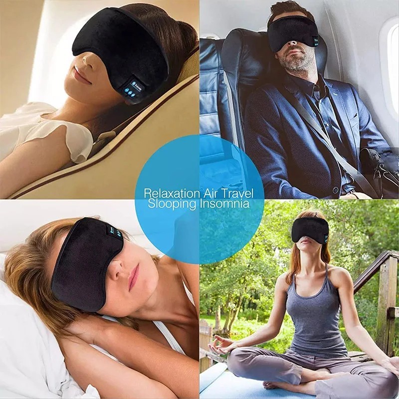 Bluetooth 5.4 Sleep Headphones with 3D Eye Mask, Music Earbuds Earphones