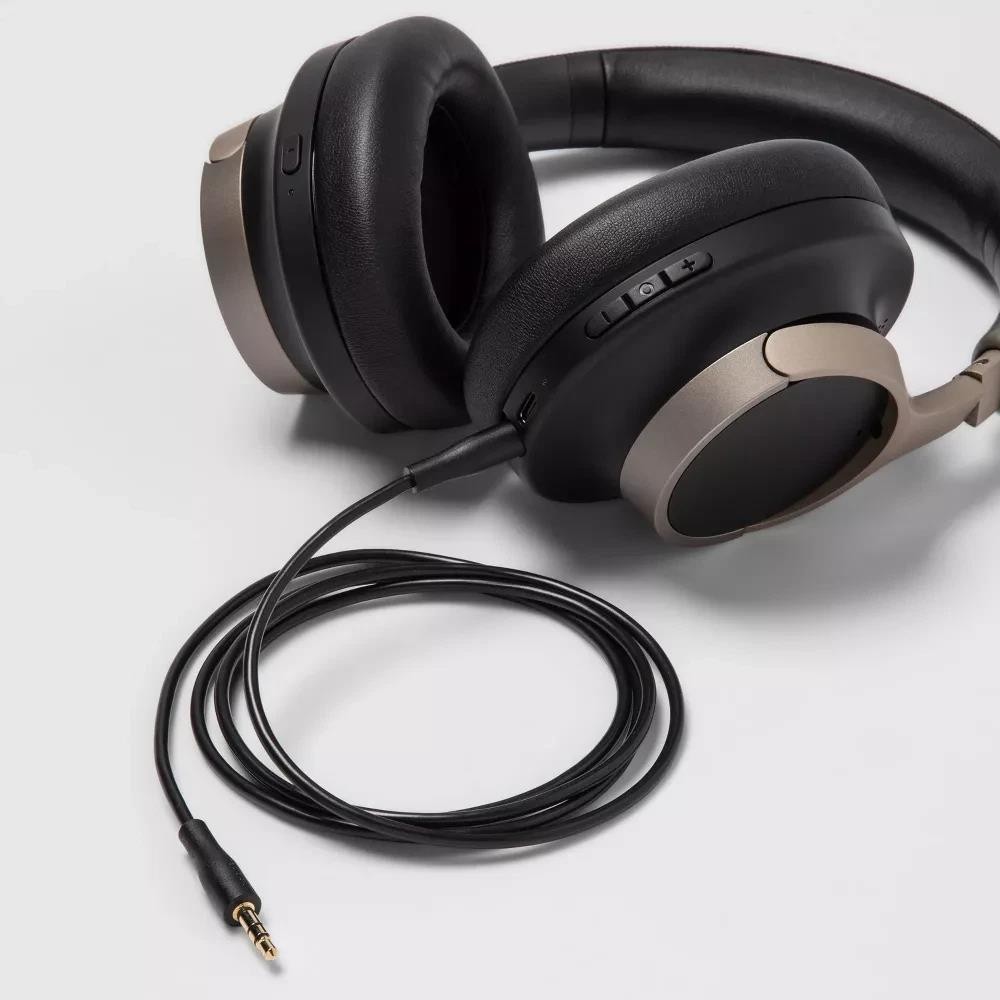 Heyday Active Noise Cancelling Bluetooth Wireless Over Ear Headphones Black/Gold