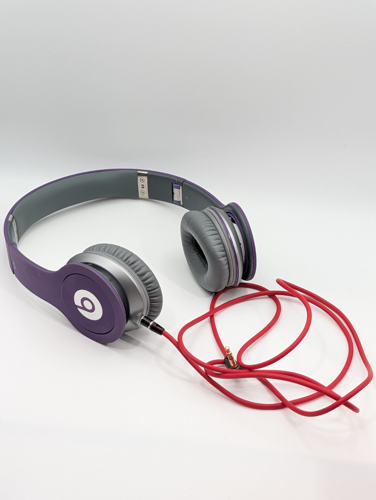 Beats by Dr. Dre JustBeats Solo Purple Gray Foldable Headphones 3.5mm Mic