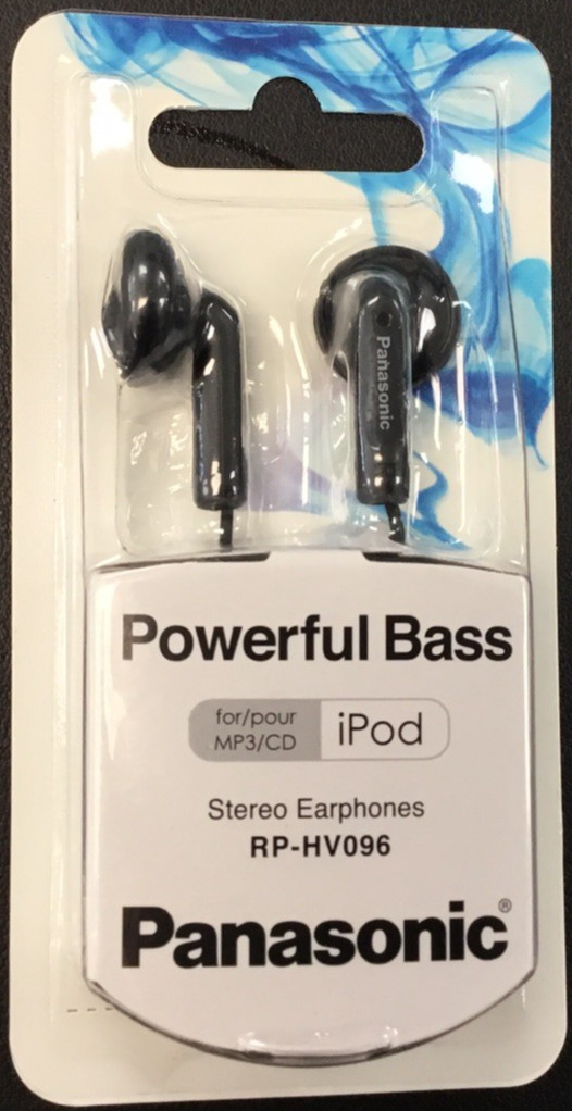 Panasonic RP-HV096 Black Stereo Corded Earphones / Earbuds 3.5mm (1/8″) Jack
