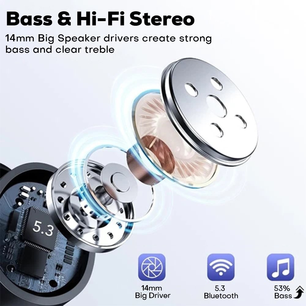 Wireless Earbuds Bluetooth Headphones Earphones Waterproof Noise for All Device